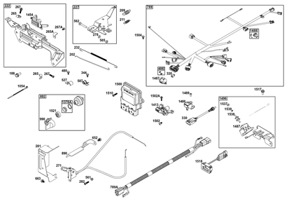 Controls Group Diagram and Parts List for 61E377-0060-J1 400000 - 699999 Briggs and Stratton Engine